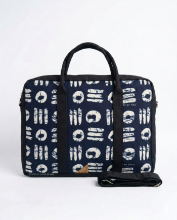 Ankara wax print 15.6 inch work bag with dual handles and detachable shoulder strap