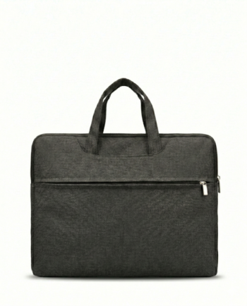 Slim laptop sleeve bag with handles in black