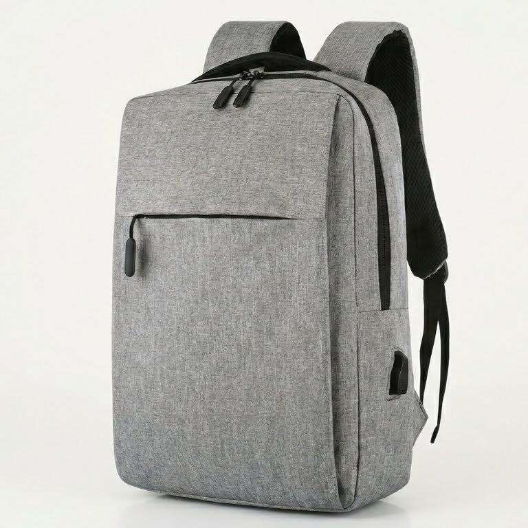 USB Charging Laptop Backpack | Anti-Theft Business Bag — Light Grey, Charcoal & Navy (Customizable)