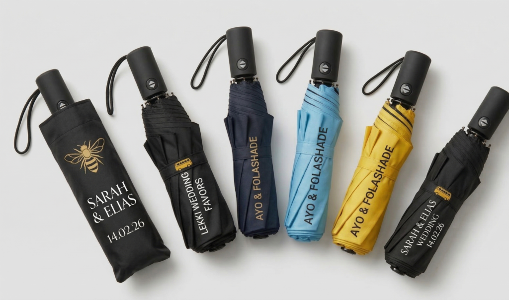Cheap Wedding souvenirs in Nigeria- Compact Branded Umbrellas 