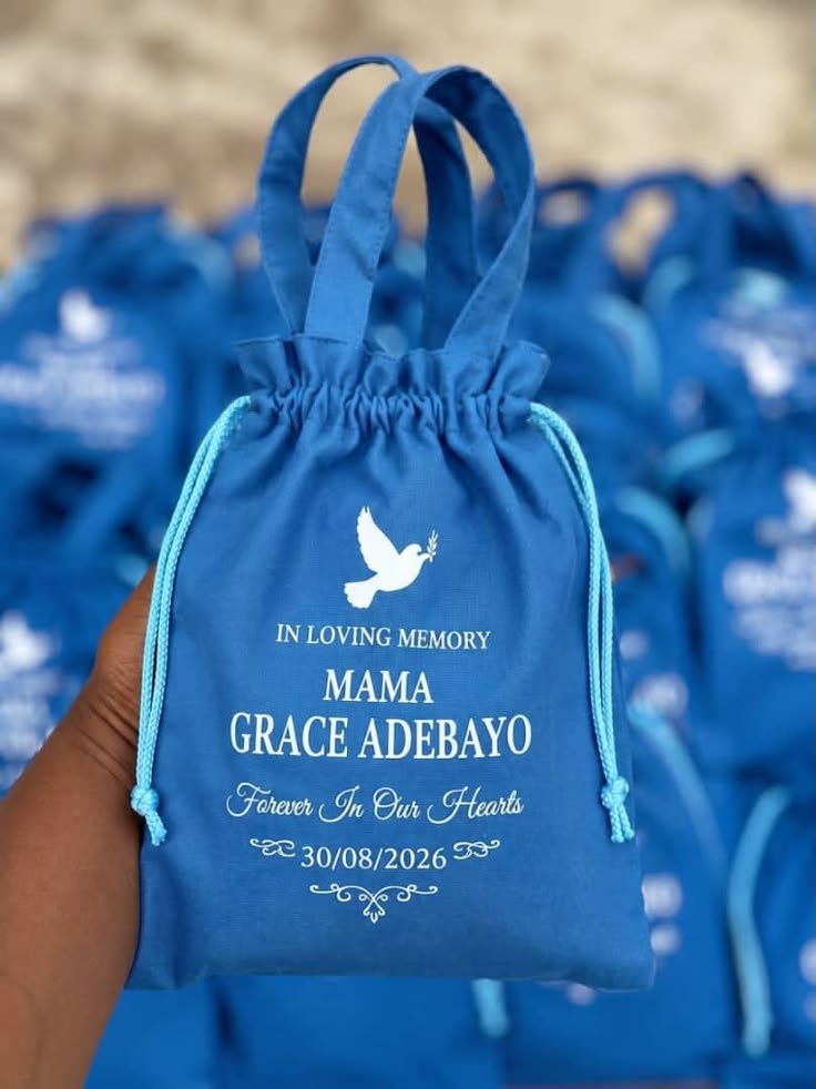 Burial Souvenir Ideas: drawstring bags