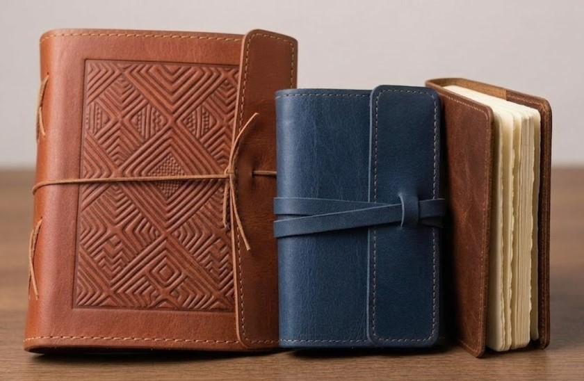 Premium leather-bound memory journal perfect for dignified and lasting burial gifts.