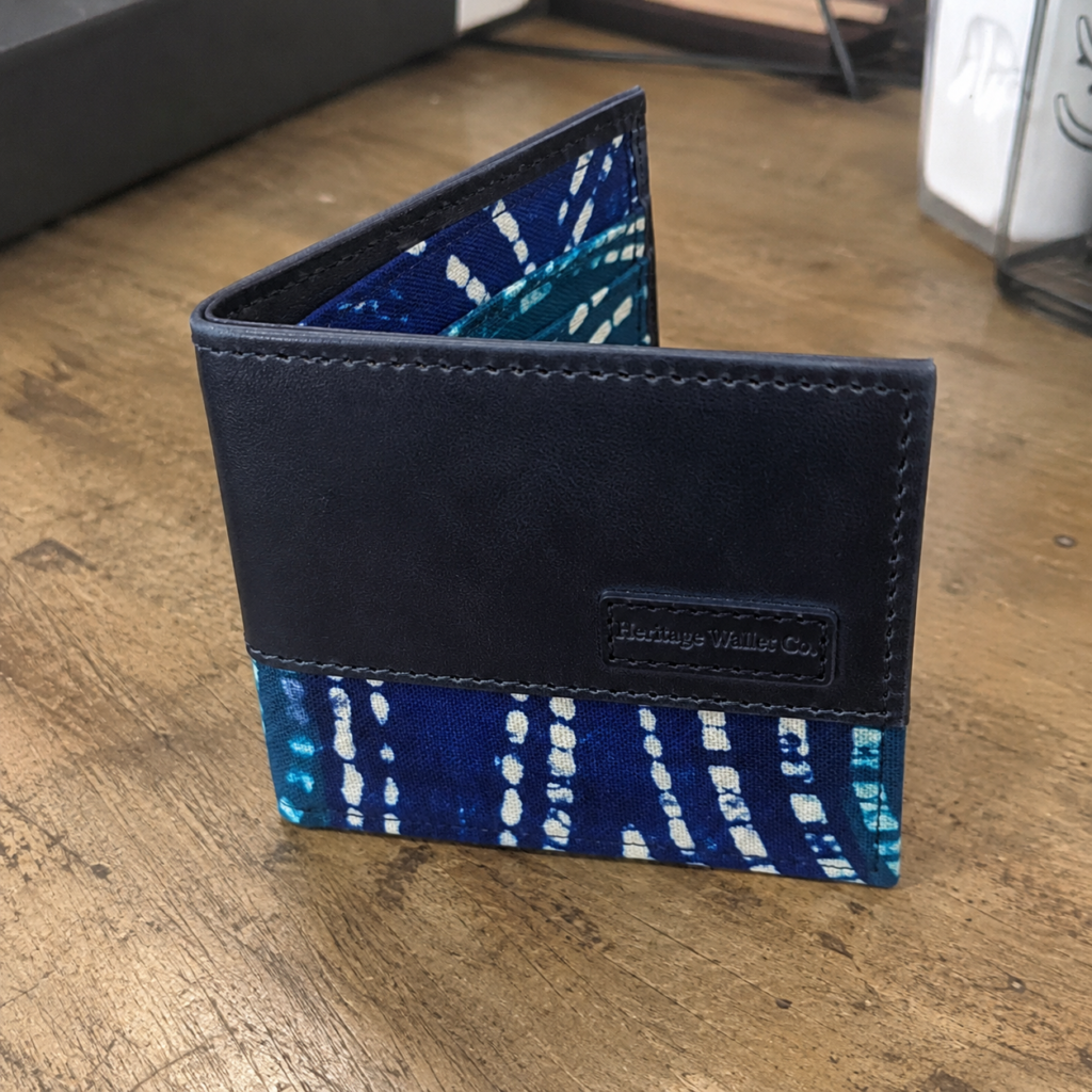 Custom Adire fabric cardholder - unique client gift ideas for B2B executives