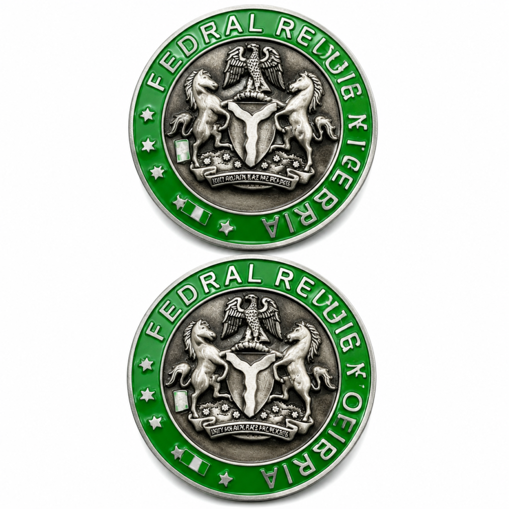 A picture of two Nigeria Coat of arms fridge magnet