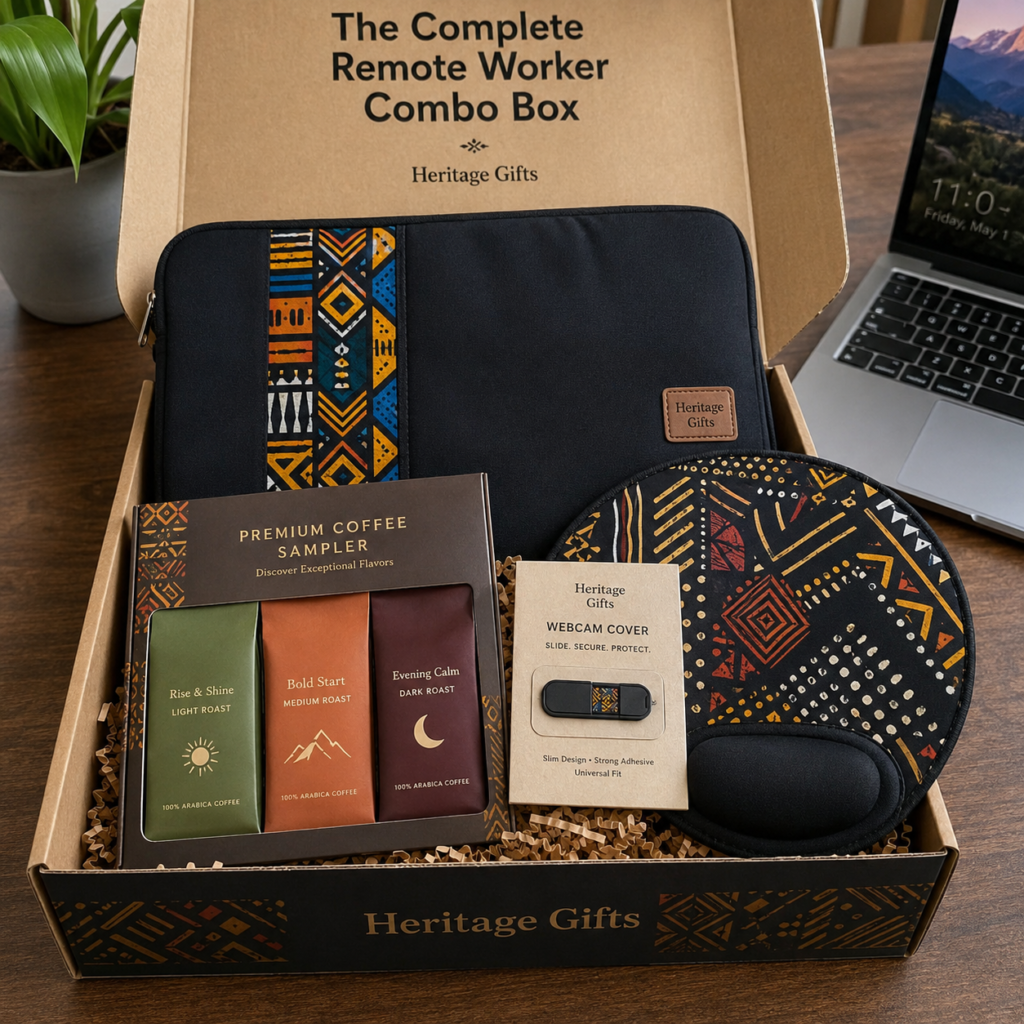 Complete remote worker combo box with laptop sleeve - premium corporate gifts for remote workers
