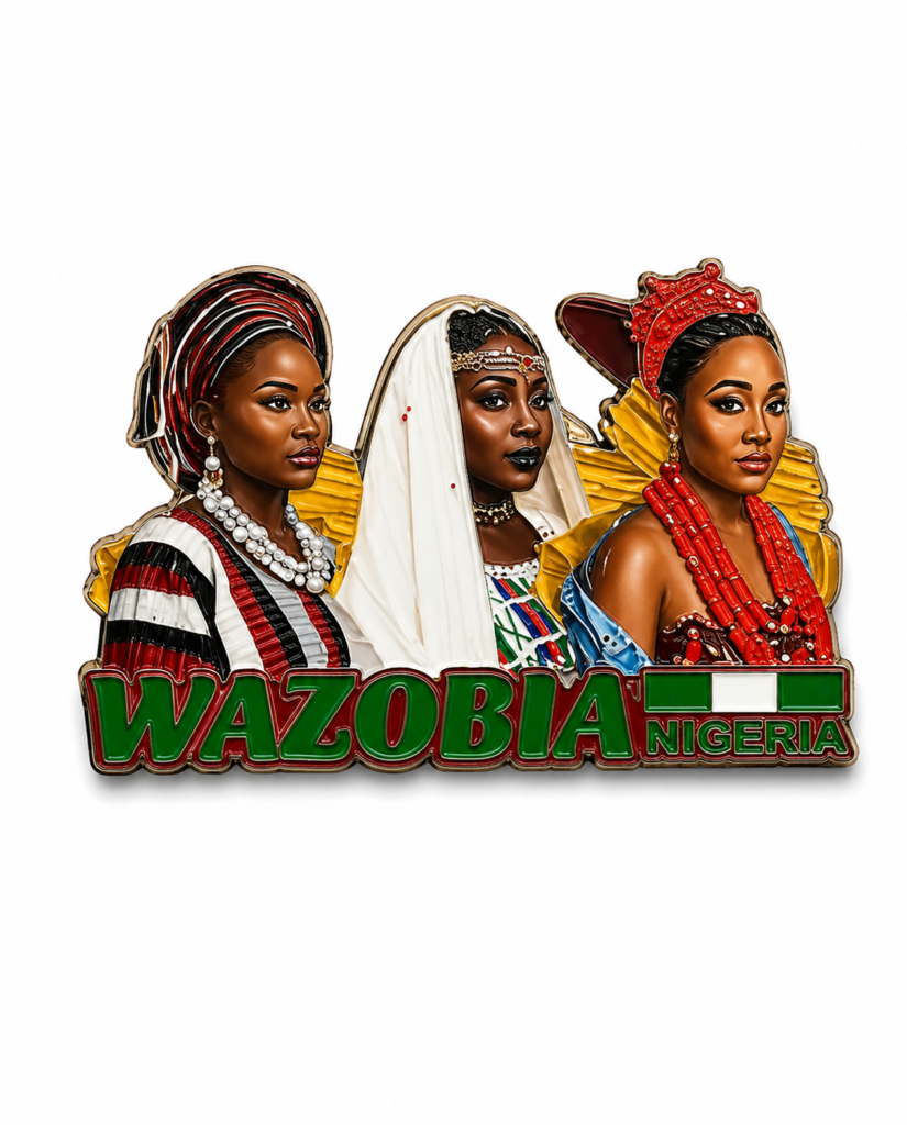 Nigerian Fridge Magnet: A picture of Wazobia fridge magnet