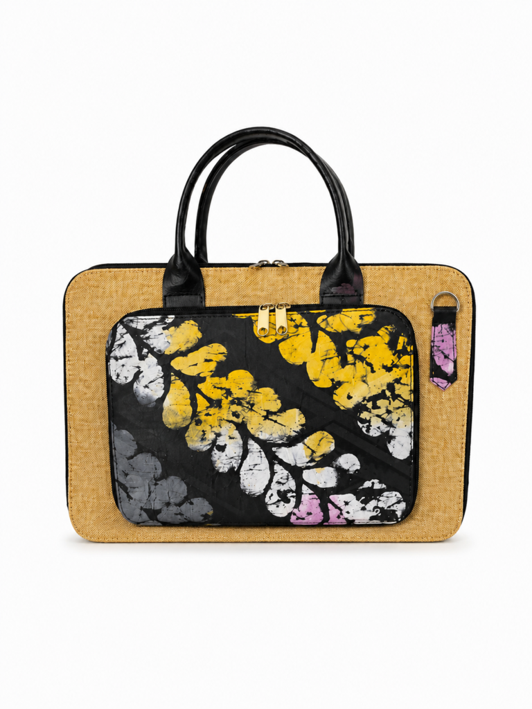 Ankara laptop bag and leather goods presented as executive year-end gifts