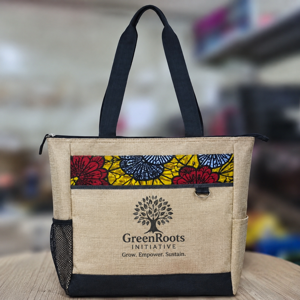 Ankara, jute and canvas delegate bag options for Nigerian events