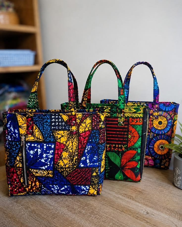Ankara print tote bag as wedding souvenir options