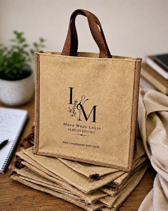 Custom Logo Jute Gift Bag