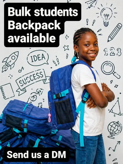 Bulk custom school bags in Nigeria packed for delivery showing different sizes and branding options