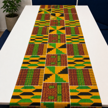 Kente table runner in a table