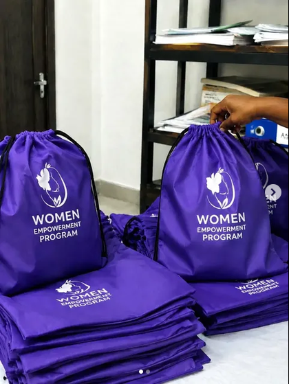 Drawstring bagS arranged as a delegate conference pack in Nigeria